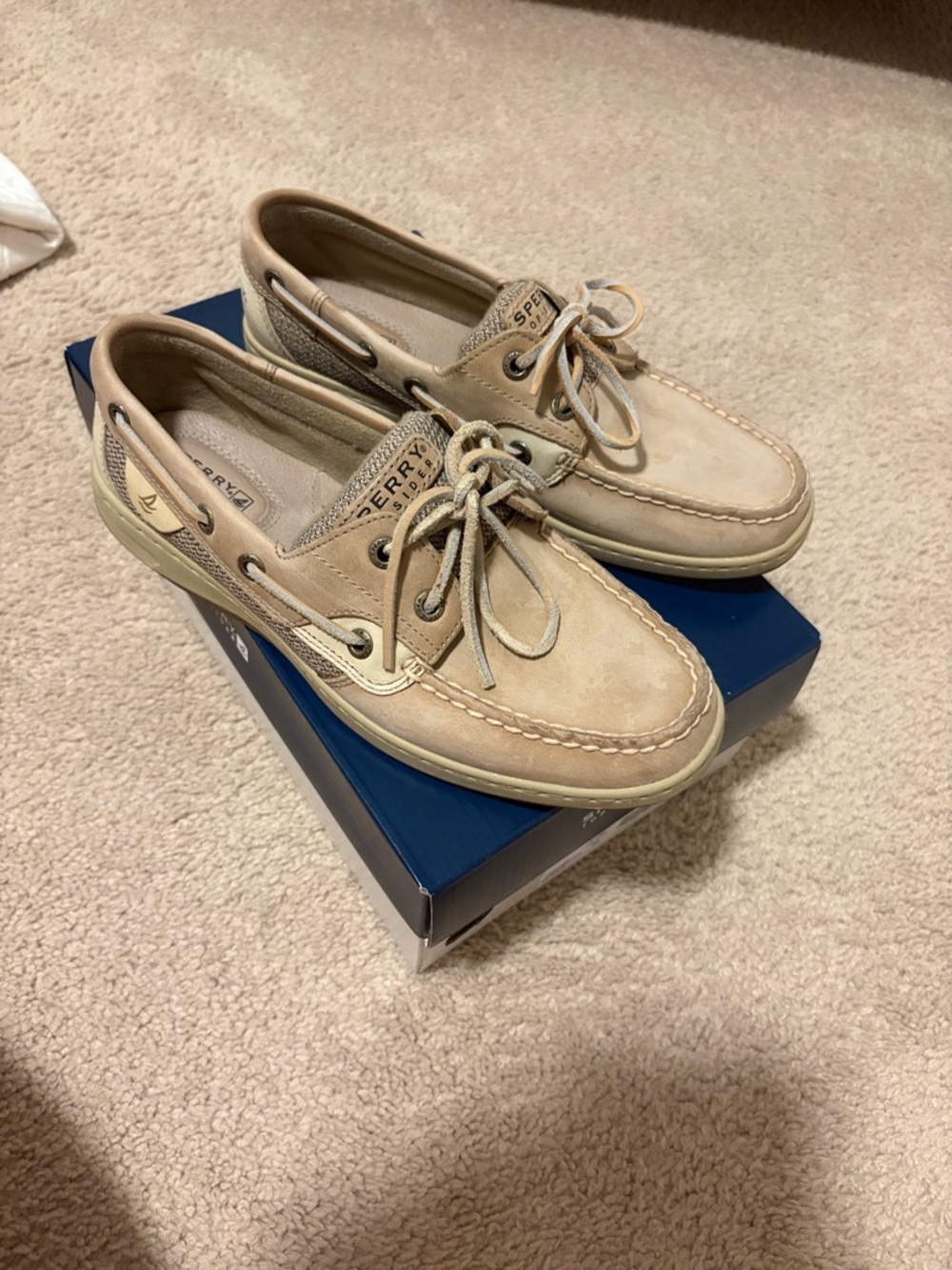 Sperry Women’s Beige/Tan Suede Boat Shoes - Classic Deck Loafers